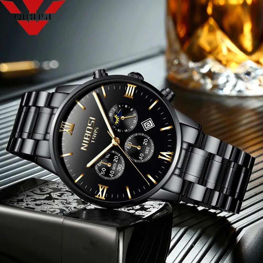 

NIBOSI Fashion Quartz Watches Men Luxury Brand Waterproof Men Wrist Watch Relogio Masculino Male Clocks Man Relojes Hombre 2018
