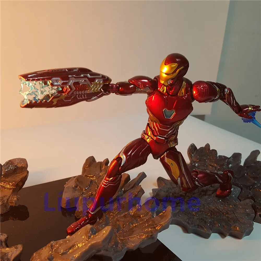 Аниме Hero Endgame Lampara Super Iron Man MK50 лазерная пушка светодиодный светильник аниме
