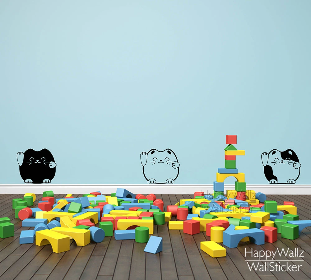 Стикер на стену с кошкой DIY Детская Наклейка для детской комнаты виниловый декор
