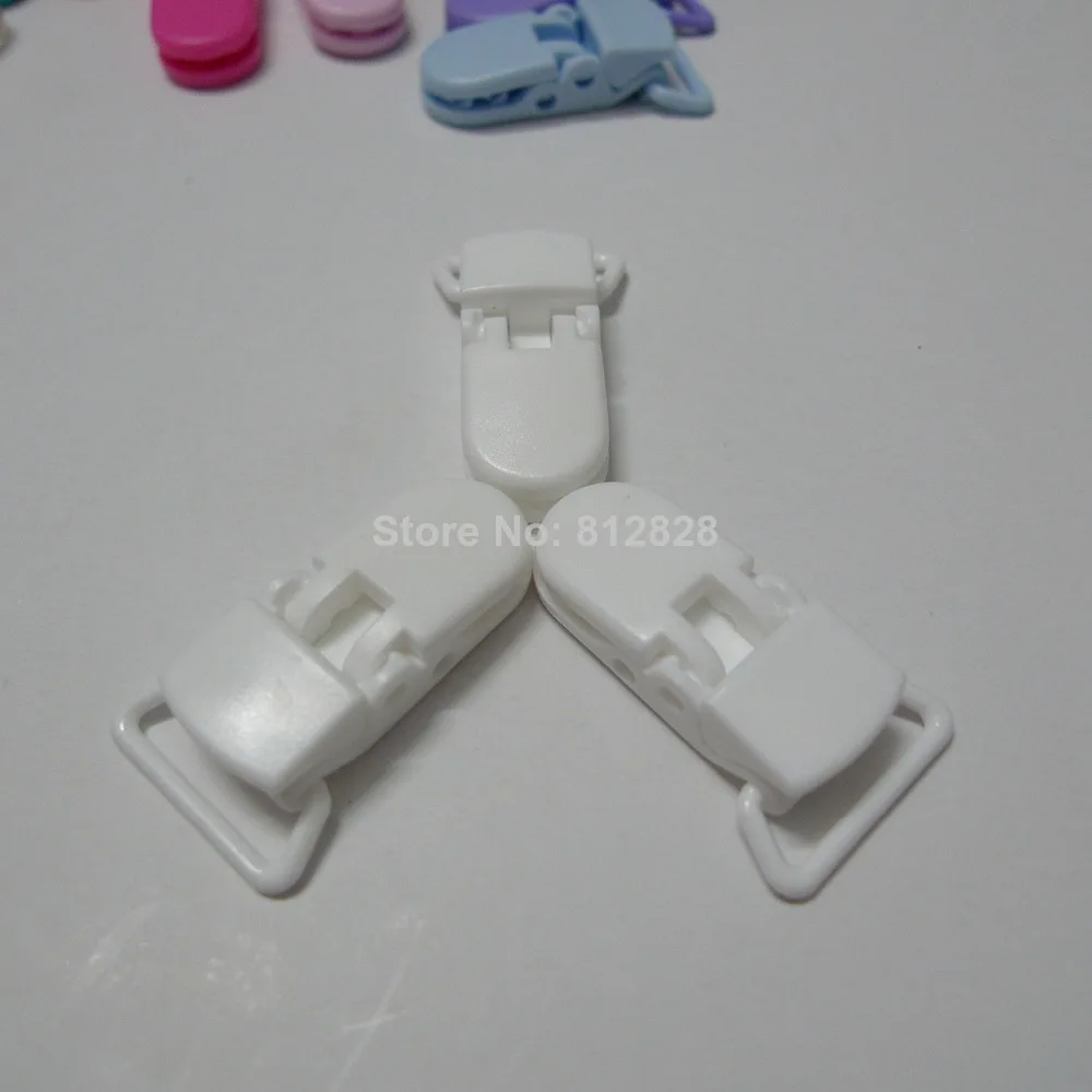 

25pcs 3/4" 20mm Wide WHITE Color Plastic Suspender Clips