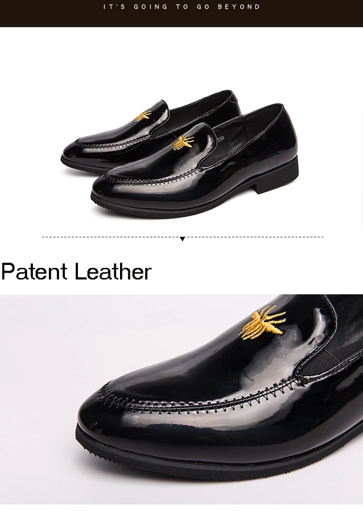 Мужские модельные туфли с принтом паука; простые кожаные туфли в британском стиле; свадебные туфли в деловом стиле; повседневные мужские лоферы