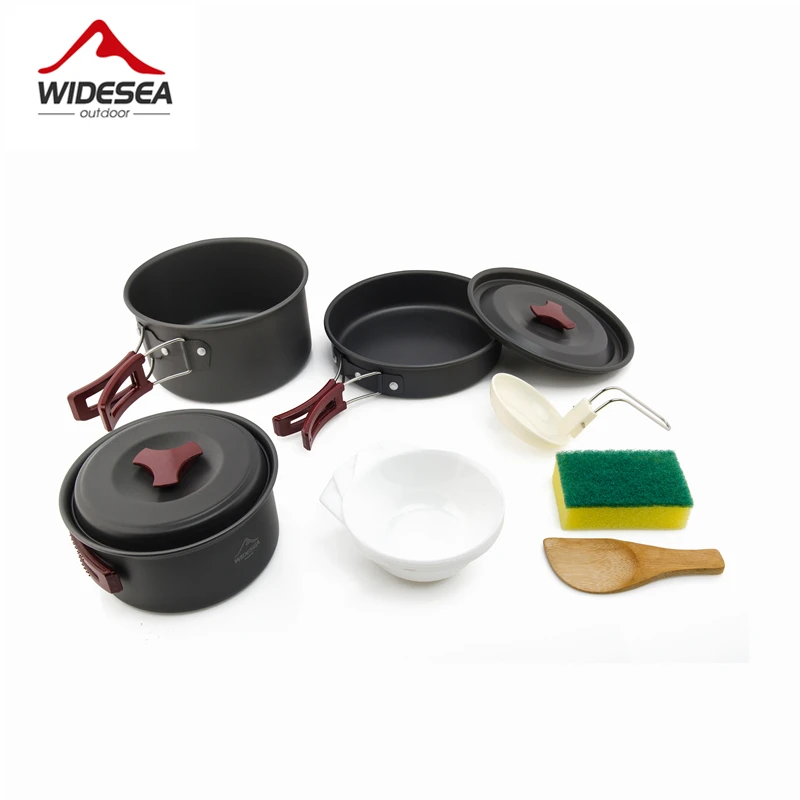 Widesea 2-3 vajilla de camping juego de picnic vajilla de viaje juego de cocina al aire libre utensilios de cocina para camping utensilios de senderismo cubiertos