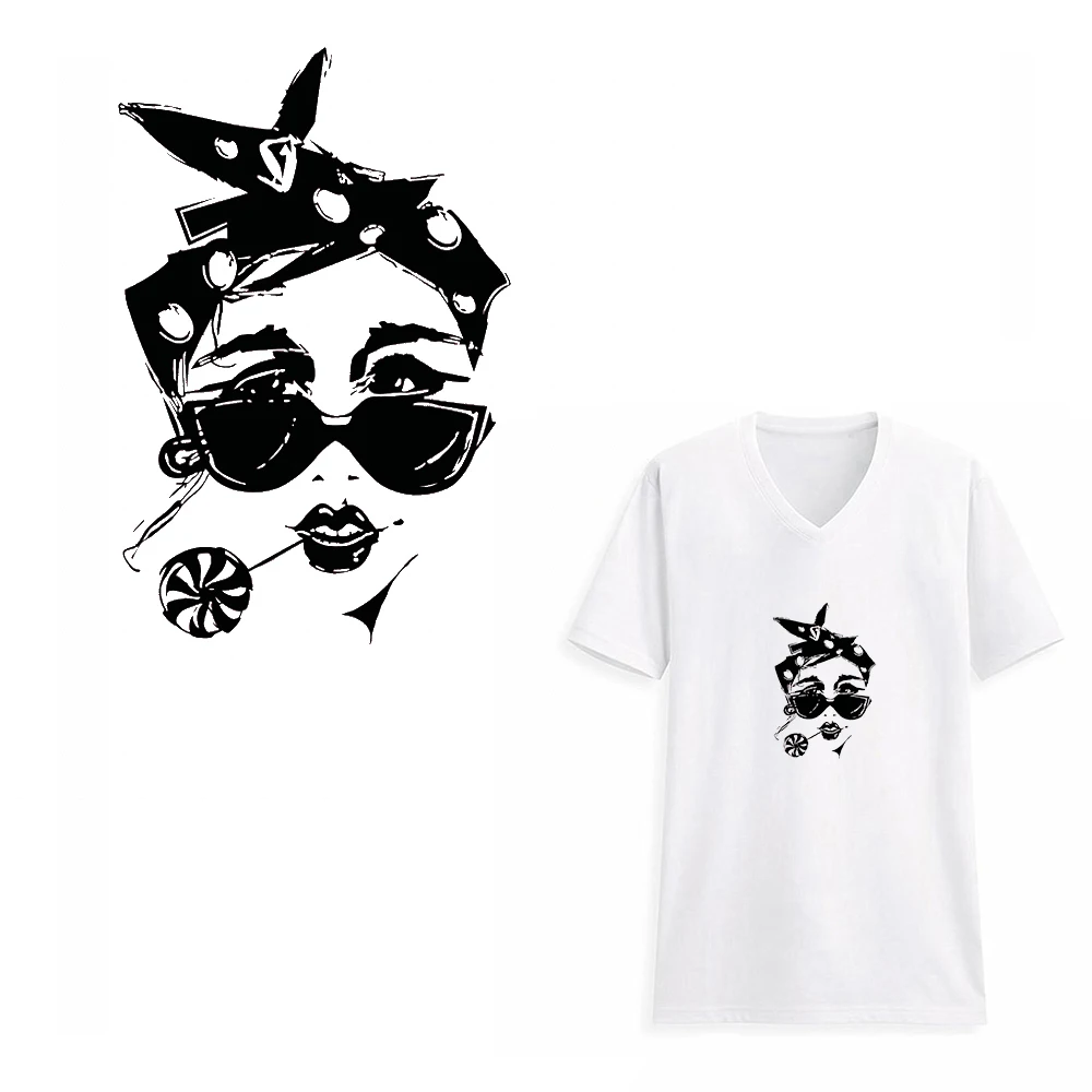 Fashion Lady Heat Transfer Stickers Clothing Patches for Top Household