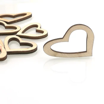 

Handmade accessory DIY laser cut flat heart shaped lightweight charm,heart wooden ring 100PCS pattern WC058
