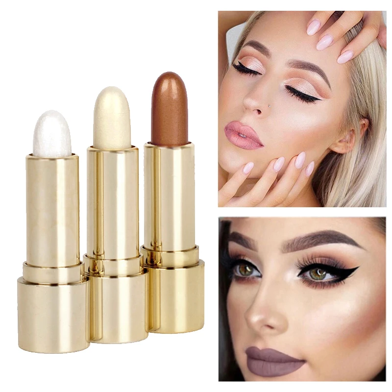 

HANDAIYAN Brand Shimmer Shine Highlighter Foundation Stick Bronzer Contour Makeup Pen 3D Face Cream Highlight Pencil Make Up