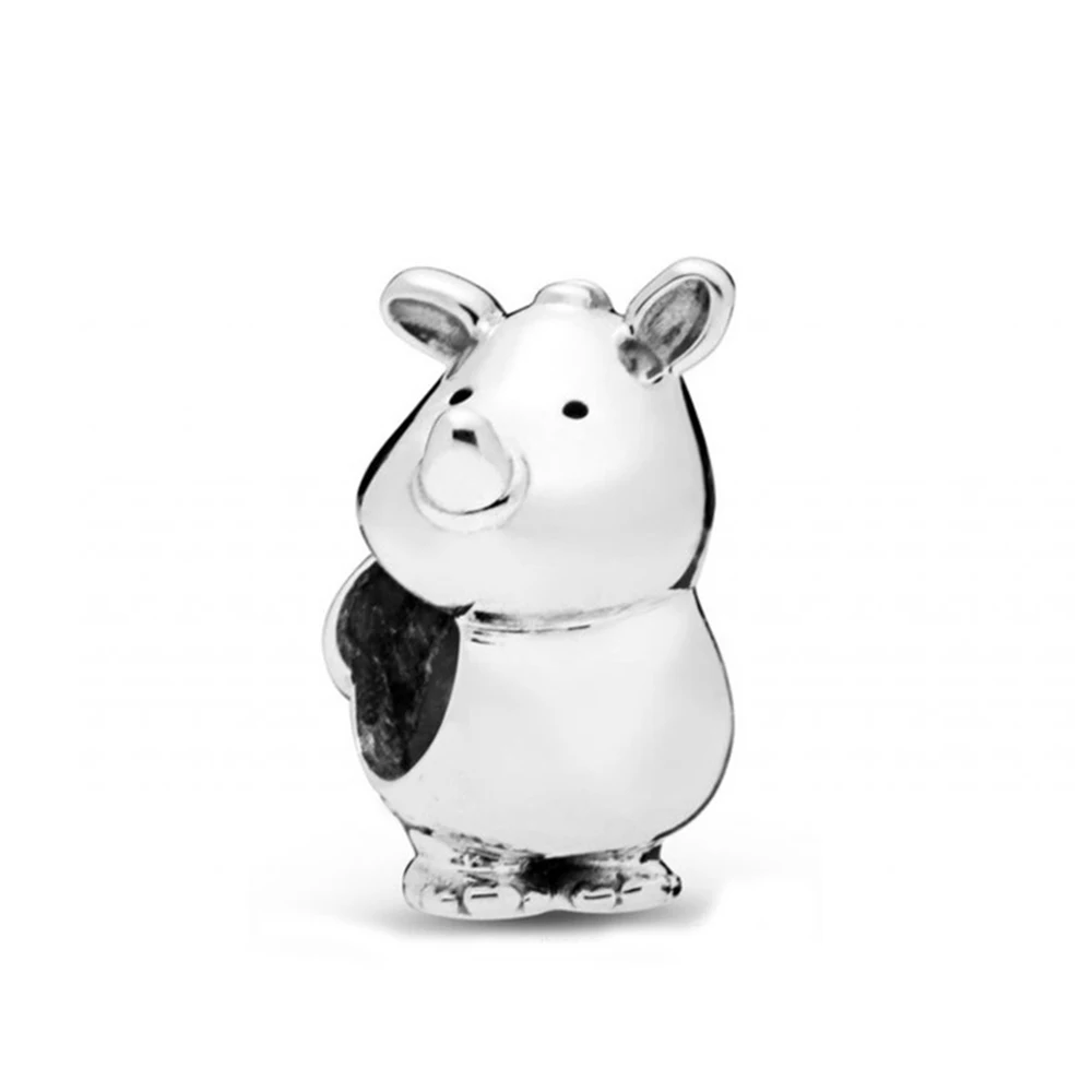

Kaliyah 100% Silver Sterling 925 2019 Summer New 1:1 798023 The Rhinoceros Charm Original Mode Accounts Of Charged Jewelry