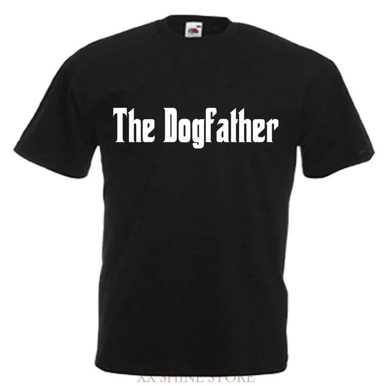 Черная футболка с надписью Dogfather Dog Dad Lover для мужчин подарок взрослых размеры от