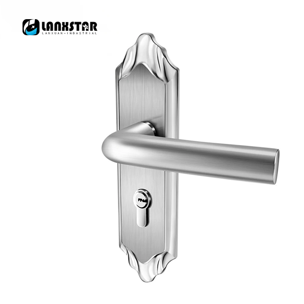 Us 55 97 7 Off Top 304 Stainless Steel Interior Door Handle Lock Cc50mm Lockbody Anti Reverse Wood Door Lock In Locks From Home Improvement On