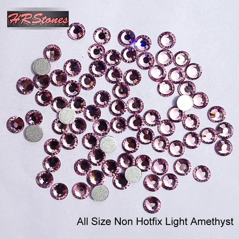 Light Amethyst All Size SS3-SS30 Strass Bling Sparkle DIY Loose Nail Art Non Hotfix Rhinestones | Дом и сад