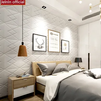

3d diamond pattern foam wall stickers bedroom waterproof anti-collision bedroom kids room kindergarten soft package wallpaper