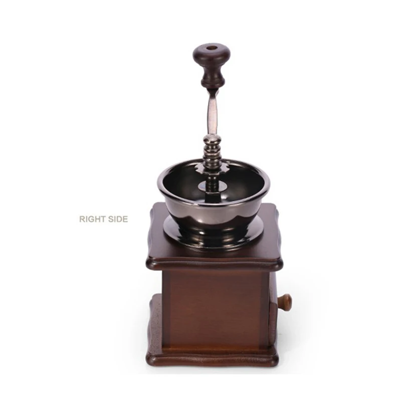 Vintage Elm Hand Grinders Solid Wood Manual Coffee Grinders Ceramic Core Mills Grinding Coffee Beans Mini Burr Mill2