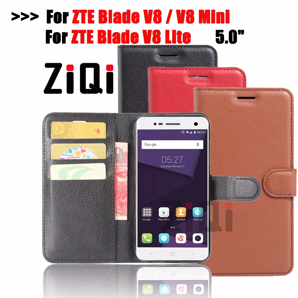 ZiQi для zte Blade V8 lite чехол мини Чехол 5 0 класса люкс из искусственной кожи кошелек
