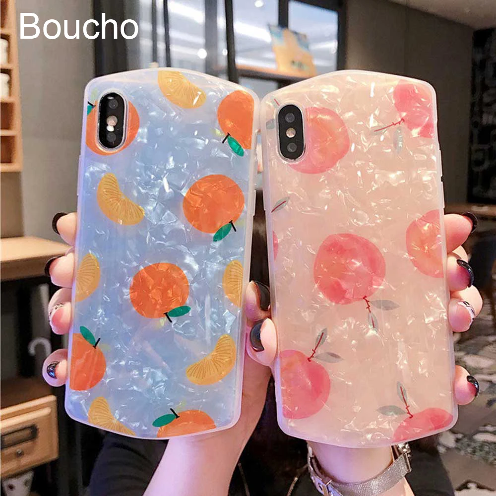 Boucho чехол для телефона iPhone 7 8 6 6s Plus разноцветный мультяшный фруктовый