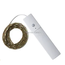 Гибкий 1 м 60 светодиодный ночник датчик движения лампа светодиодный на батарейках 250 мл шаг свет бар освещение для гардероба полосы