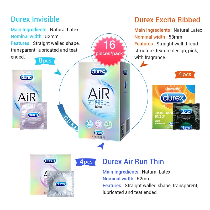 Durex AiR 3in1 презервативы ультра тонкий супер чувствительность детектора в виде