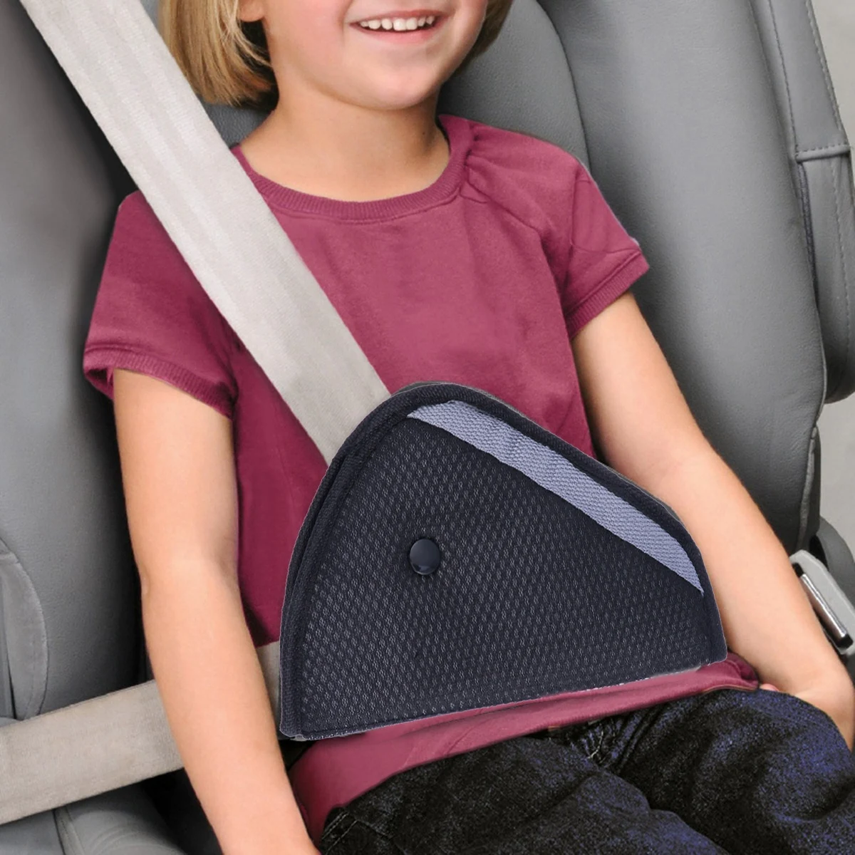Треугольный автомобильный регулятор ремня безопасности Автомобильный защитный чехол накладка-регулятор жгут безопасности ребенка пробка(черный