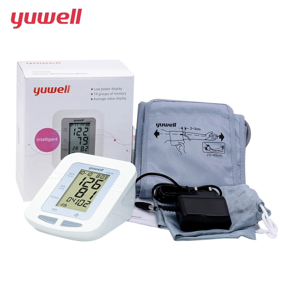 YUWELL Монитор артериального давления на руку 3 года гарантии супер большой ЖК-манжета точное медицинское оборудование Сфигмоманометр портативный мешок