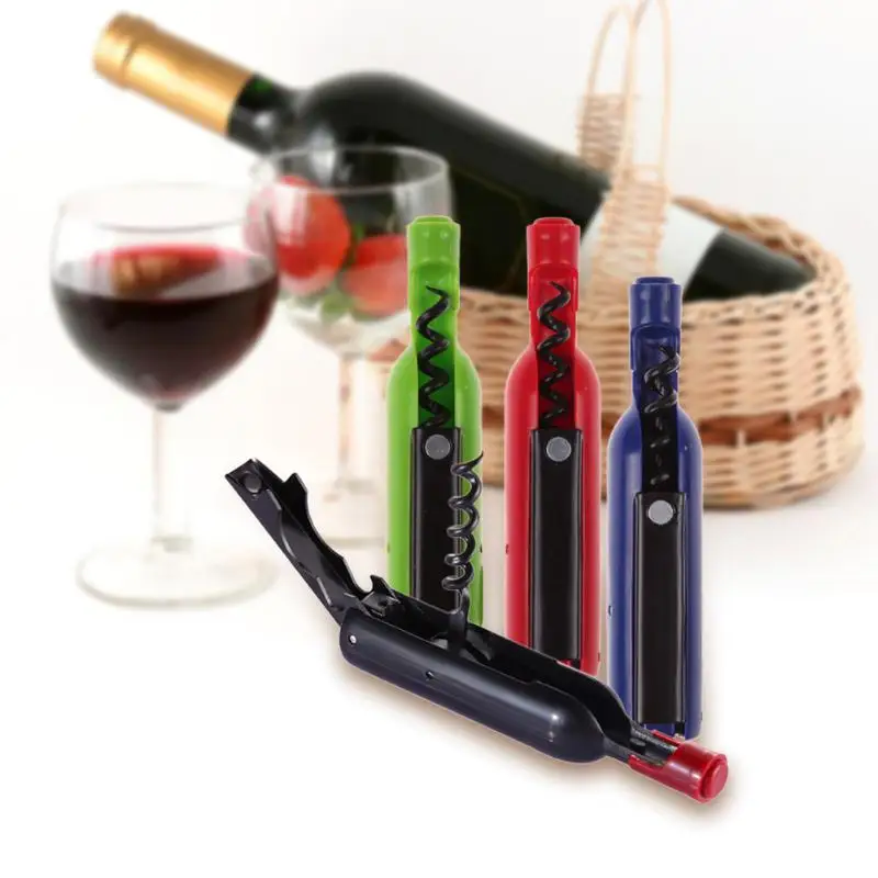 

11.5X3X3cm Multifunction Bottle Opener Professional Bottle Shape Beer And Wine Both Kitchen Bar Tool Steel plastic Material