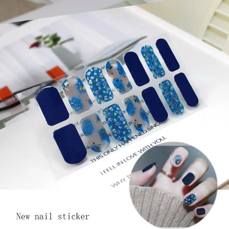 

Fashion Full Cover Nail Polish Wraps Adhesive Nail Stickers Nail Art Decorations Manicure Tools Environmental for Woman D44