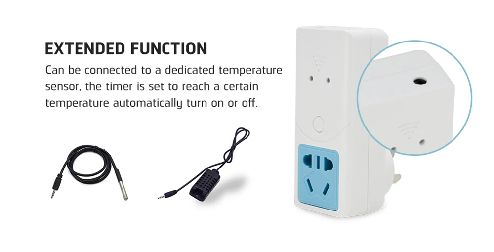 Itead Sonoff wifi умная розетка с датчиком контроля температуры и влажности US/UK/EU/AU S22 розетка для автоматизации умного дома
