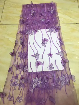 

Purple African Lace 2019 French Nigerian Lace Fabric Bridal High Quality Swiss Net Tulle Lace Fabric For Wedding Party Z7