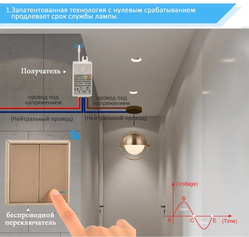 Беспроводной Выключатель Света водостойкие дистанционные выключатели света-без проводки быстрое создание лампы Потолочный с дистанционным управлением светодиодный лампы