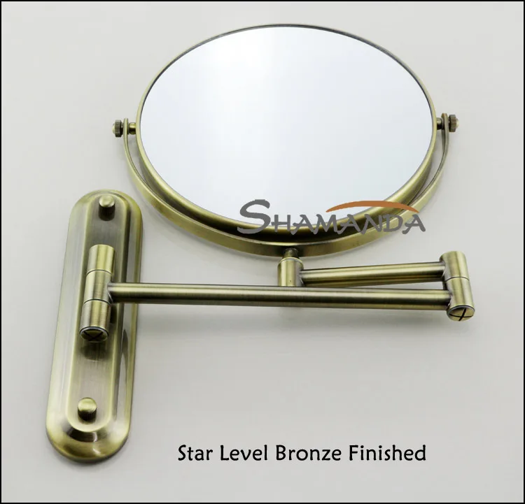 الشحن مجانا جودة عالية الصلبة النحاس العتيقة bronzecosmetic مرآة في الحائط مرايا الحمام اكسسوارات Products-60021