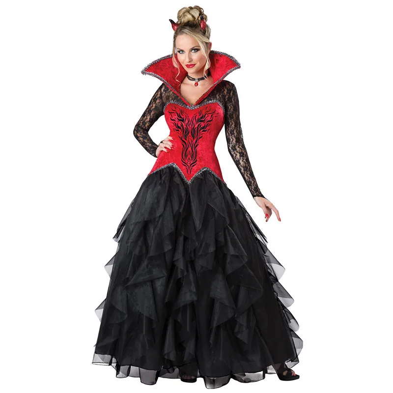 Костюм ведьмы вампира на Хэллоуин, карнавальный костюм ведьмы, королевское Королевское Платье Королевы