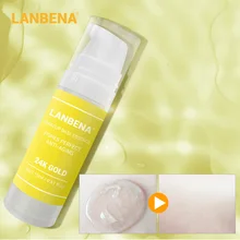 LANBENA, праймер для макияжа, 24 K, Золотая основа для макияжа, эссенция, сыворотка для лица, поры, идеальный увлажнитель для лица, контроль жирности, солнцезащитный крем, осветление