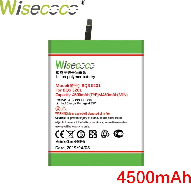 

Wisecoco BQS5201 4500mAh High Quality Battery For BQ BQS 5201 BQS-5201 Space Phone Built-in Battery Replace + Tracking Number