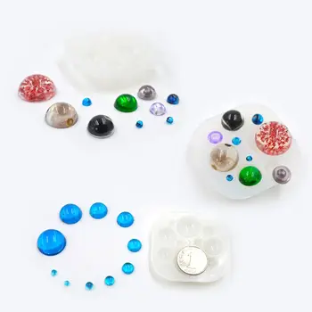 

Half Round Heart Teadrop Ellipse Square Glass Cabochon Resin Mold Jewelry Making