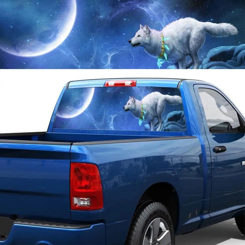 

Wolf Totem Pattern Rear Window Graphic Decal Tint Sticker For Truck Suv Jeep