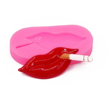 

Sexy lips smoking candy cake silicone mold handmade art silicone soap mold chocolate cake silicone baking mold cookies flexible