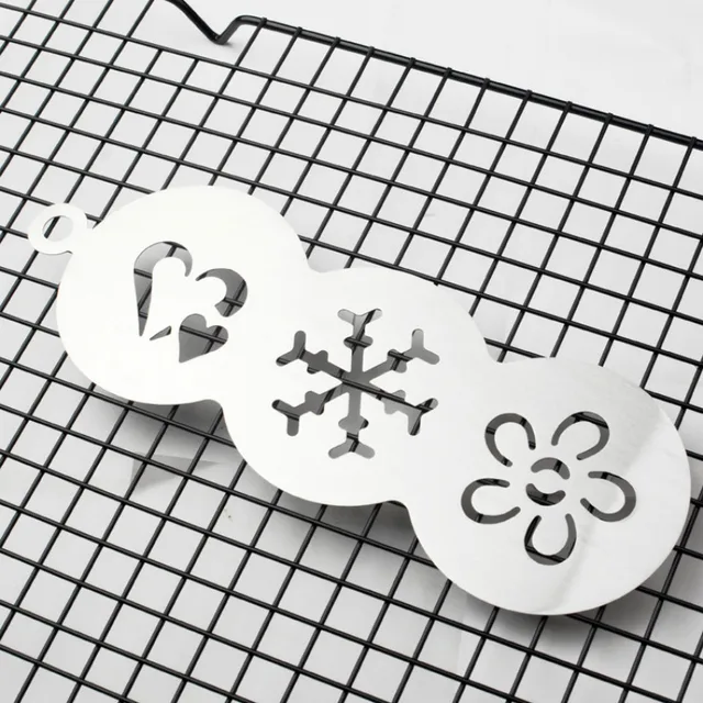 Best Price 3 in 1 stainless steel coffee printing pull pattern cake powder molding mold latte / card cloth / fancy coffee appliances