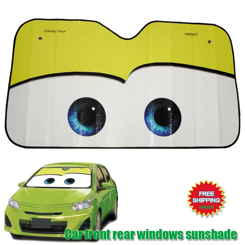 

130X70cm Car Sunshade Green Sun Shade Windshield Visor Cover Front Rear Window UV Protection Shield Film Reflective Car Styling