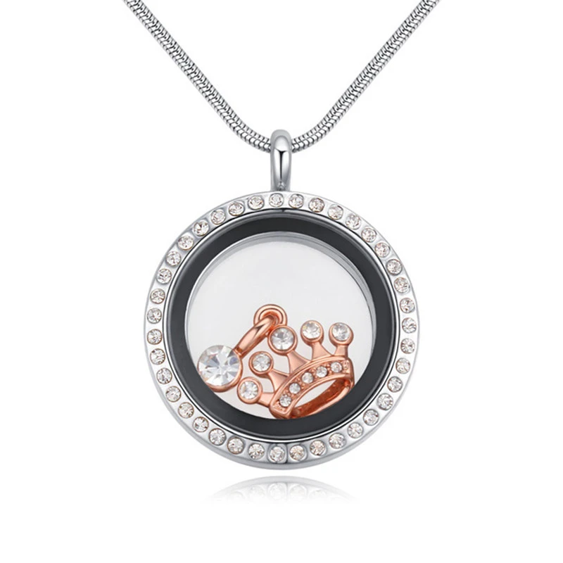 Al por mayor Memoria Viva Medallón flotante encantos Colgante Collar Cadena de Joyería