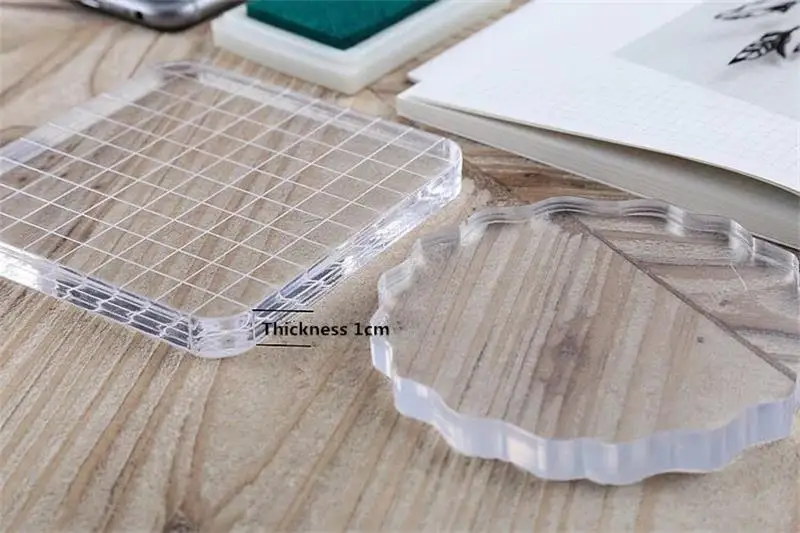 Clear Acrylic Scrapbook Clear Stamp Board Square Hands Press Handle Tool For Stamps DIY Craft 1PC Different Size