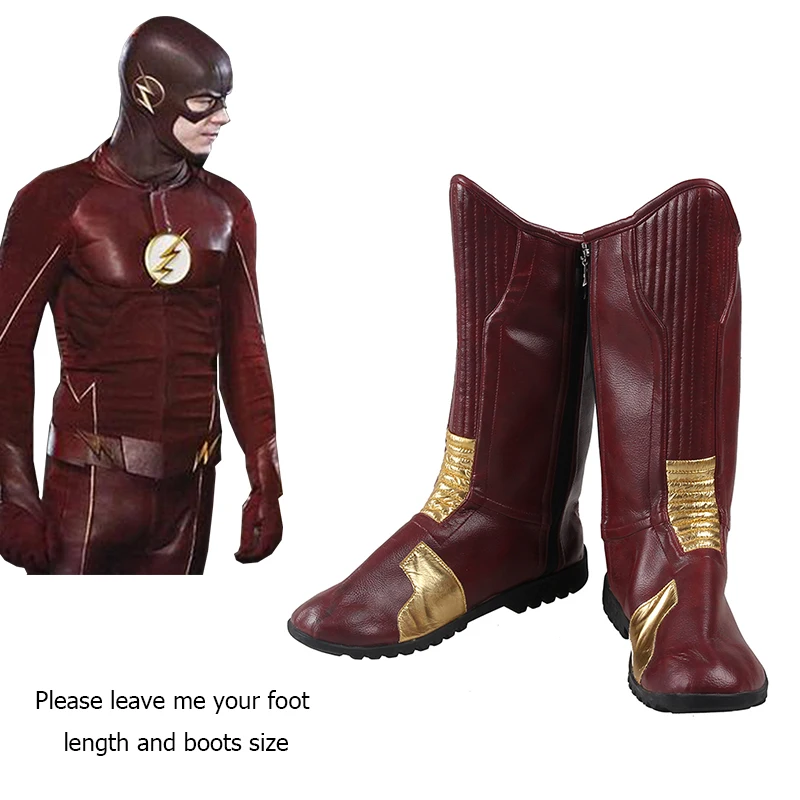 The Flash Superhero Cosplay Shoes The Flash Barry Allen Cosplay Costume Accessory The Flash Party Supplies Barry Allen Boots