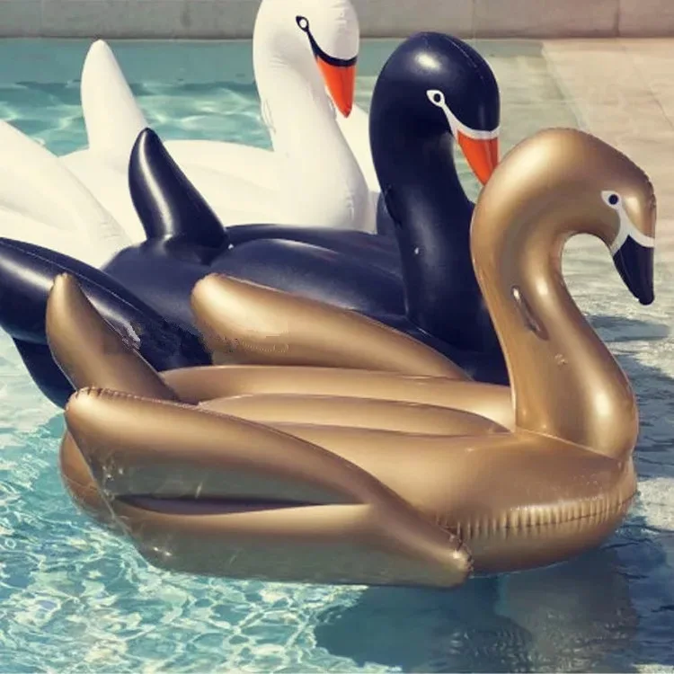 PVC Giant Inflatable Golden White Black Swan Rider Inflatable Ride On Water Toy Swimming Pool Water Floats Birthday Part Gift