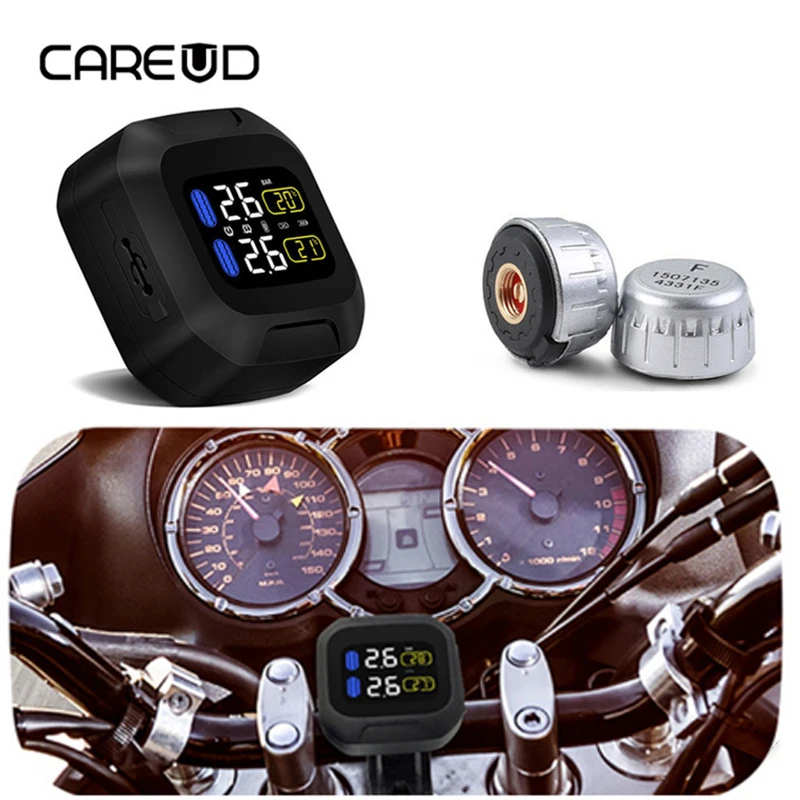 CAREUD беспроводной мотоцикл TPMS система контроля давления в шинах датчик для