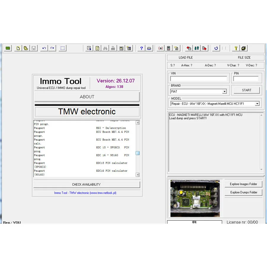 ECU Immo инструмент ремонт программного обеспечения иммобилайзер программное обеспечение v26. 12,2007