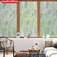 Изображение зеленого листа матовое электростатическое стекло пленка ванная комната гостиная спальня детская комната раздвижная дверь Солнцезащитная пленка окна