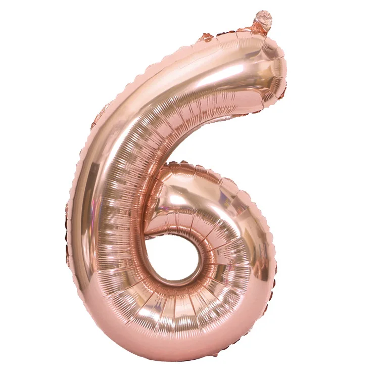 32 дюймов переливающийся розовое золото Радуга Цвет номер Фольга воздушные шары на день рождения вечерние украшения воздушный шар в форме цифры номер 1 шт - Цвет: 6