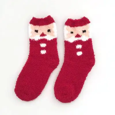 Зимние теплые утолщенные бархатные кашемировые носки, коралловый кашемир, Носки с рисунком оленя, носки для женщин и мужчин, Meia, милый Рождественский подарок, 18 цветов - Цвет: 1