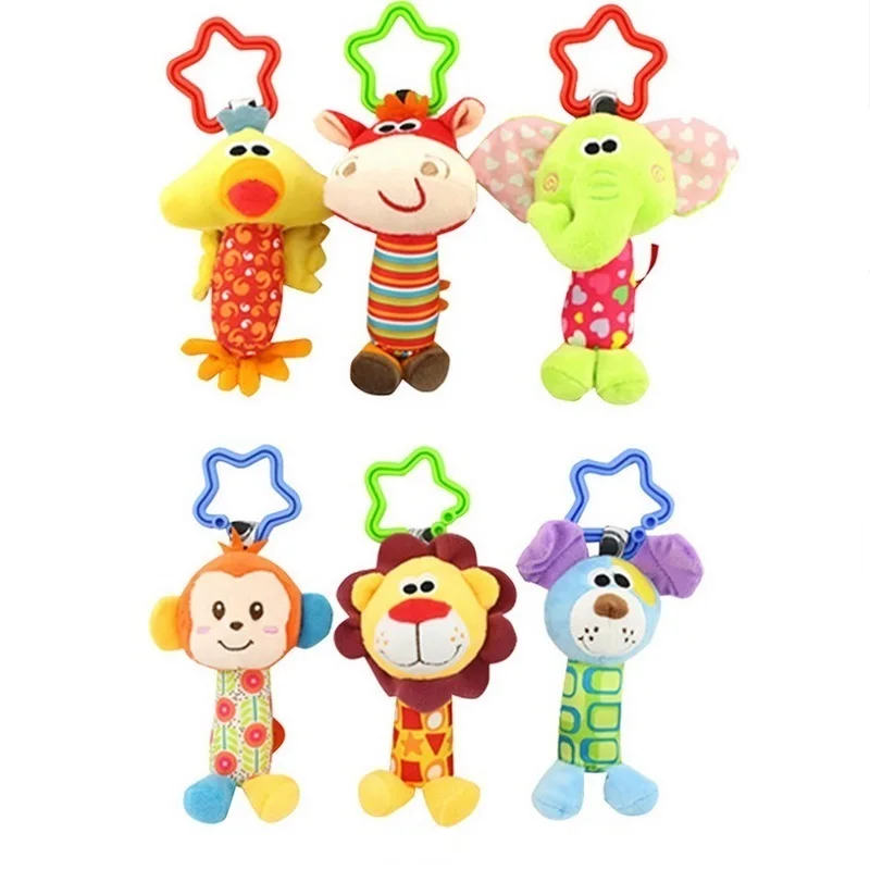 

Happy Monkey Newborn Infant Baby Soft Toys Baby Rattle Tinkle Hand Bell For Tots Plush Mobiles In Baby Bed/Crib Stroller KF032