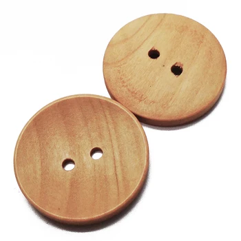 

ZIEENE 2000PCs Wood Grain Round Big Wooden Buttons Natural Color 25mm 30mm Sewing DIY Scrapbooking For Overcoat Handmade 2 Holes