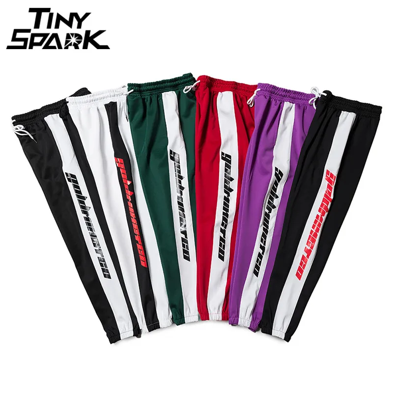 5 الألوان المتناثرة الجانب مخطط بانت ركض الرجال sweatpant عارضة عرق بانت الهيب هوب السراويل المسار الشارع الشهير 2018 الصيف الخريف