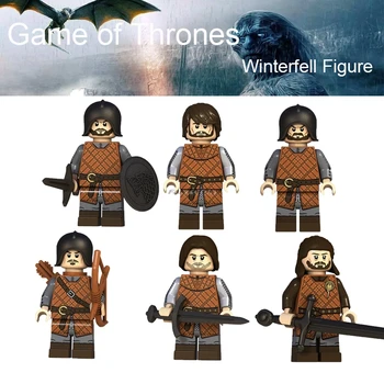 1PCS Legoinglys Game Of Thrones Action Figure Eddard Stark Hallis Mollen Jory Cassel Spear Infantry The Archer Building Blocks