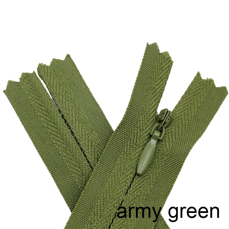 10 шт. 45 см(18 дюймов) длина 3# закрытые нейлоновые молнии Портной брюки застежка-молния швейные изделия ручной работы DIY аксессуары - Цвет: army green