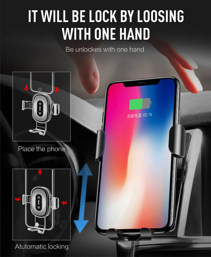 Qi автомобиля Беспроводной Зарядное устройство для iPhone Xs Max Xr X samsung S7 S8 плюс интеллектуальный инфракрасный быстрой беспроводной зарядки Автомобильный держатель для телефона на магните